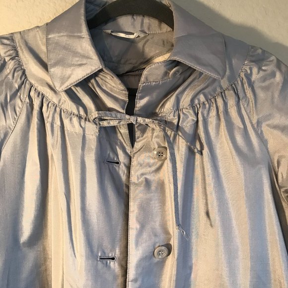 Vintage F.S.A Collection Silver Long Coat SZ 8 - Picture 2 of 8